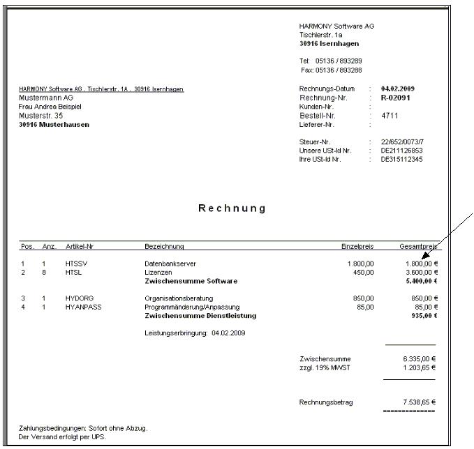 HARMONY Rechnungsformulare